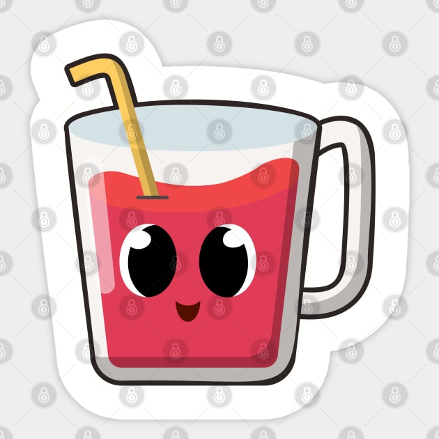 kawaii Cute apple fruit juice drink Sticker by ARTBYHM